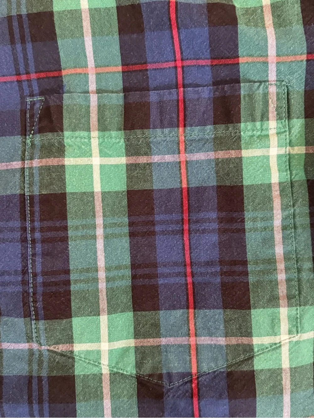 J. Crew Teal and Navy Plaid Long-Sleeve Button-Down Men’s Small, Slim Fit